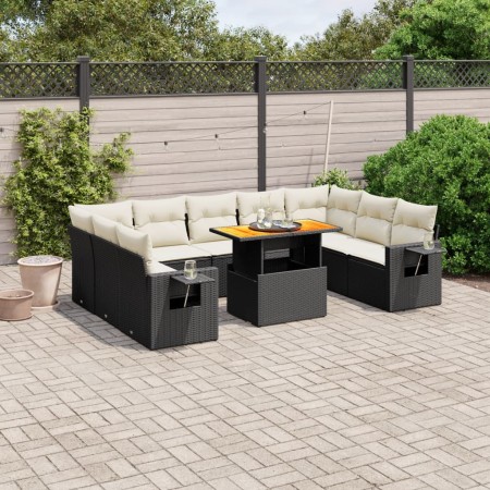 Set de sofás de jardín 10 pzas cojines ratán sintético negro de , Conjuntos de jardín - Ref: Foro24-3271896, Precio: 706,01 €...