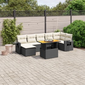 8-teiliges Gartensofa-Set und schwarze synthetische Rattankissen von , Gartensets - Ref: Foro24-3271861, Preis: 581,70 €, Rab...