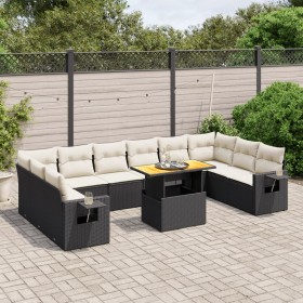 11-piece garden sofa set and black synthetic rattan cushions by , Garden sets - Ref: Foro24-3271924, Price: 741,65 €, Discoun...