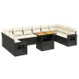 11-teiliges Gartensofa-Set und schwarze synthetische Rattankissen von , Gartensets - Ref: Foro24-3271924, Preis: 760,24 €, Ra...