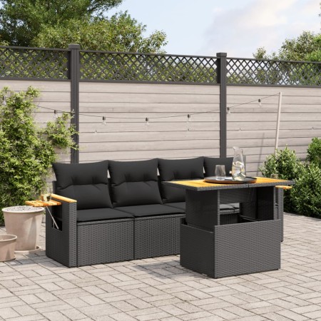 5-piece garden furniture set and black synthetic rattan cushions by , Garden sets - Ref: Foro24-3271629, Price: 351,26 €, Dis...