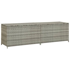 Graue Garten-Aufbewahrungsbox aus synthetischem Rattan, 200 x 50 x 60 cm von vidaXL, Aufbewahrungsboxen für den Außenbereich ...