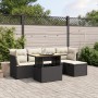 6-teiliges Gartensofa-Set und schwarze synthetische Rattankissen von , Gartensets - Ref: Foro24-3275464, Preis: 424,82 €, Rab...