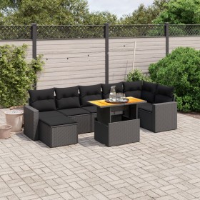 8-teiliges Gartensofa-Set und schwarze synthetische Rattankissen von , Gartensets - Ref: Foro24-3275596, Preis: 511,48 €, Rab...