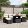 7-teiliges Garten-Essset und schwarze Kissen aus synthetischem Rattan von , Gartensets - Ref: Foro24-3276143, Preis: 503,99 €...