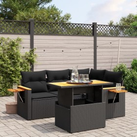 5-piece garden furniture set and black synthetic rattan cushions by , Garden sets - Ref: Foro24-3273498, Price: 386,64 €, Dis...