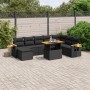 8-teiliges Gartensofa-Set und schwarze synthetische Rattankissen von , Gartensets - Ref: Foro24-3273631, Preis: 544,96 €, Rab...