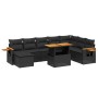 8-teiliges Gartensofa-Set und schwarze synthetische Rattankissen von , Gartensets - Ref: Foro24-3273631, Preis: 544,96 €, Rab...