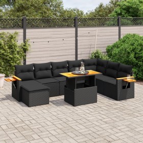 8-teiliges Gartensofa-Set und schwarze synthetische Rattankissen von , Gartensets - Ref: Foro24-3273652, Preis: 586,92 €, Rab...