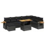 8-teiliges Gartensofa-Set und schwarze synthetische Rattankissen von , Gartensets - Ref: Foro24-3273652, Preis: 586,92 €, Rab...