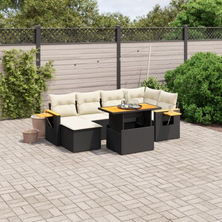 8-piece garden sofa set and black synthetic rattan cushions by , Garden sets - Ref: Foro24-3273625, Price: 566,50 €, Discount: %