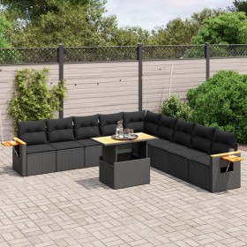 11-teiliges Gartensofa-Set und schwarze synthetische Rattankissen von , Gartensets - Ref: Foro24-3273701, Preis: 745,35 €, Ra...