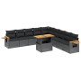 11-piece garden sofa set and black synthetic rattan cushions by , Garden sets - Ref: Foro24-3273701, Price: 745,35 €, Discoun...