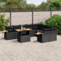 Gartensofa-Set 10-teilig mit schwarzen synthetischen Rattankissen von , Gartensets - Ref: Foro24-3273673, Preis: 657,37 €, Ra...