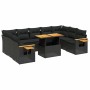 Set de sofás de jardín 10 pzas cojines ratán sintético negro de , Conjuntos de jardín - Ref: Foro24-3273659, Precio: 657,37 €...