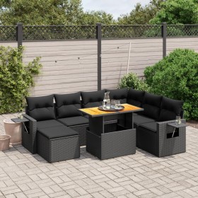 8-teiliges Gartensofa-Set und schwarze synthetische Rattankissen von , Gartensets - Ref: Foro24-3275715, Preis: 568,25 €, Rab...