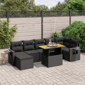 8-teiliges Gartensofa-Set und schwarze synthetische Rattankissen von , Gartensets - Ref: Foro24-3275708, Preis: 554,91 €, Rab...