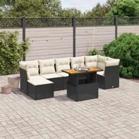 8-teiliges Gartensofa-Set und schwarze synthetische Rattankissen von , Gartensets - Ref: Foro24-3275485, Preis: 548,37 €, Rab...