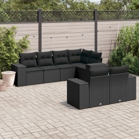 7-piece garden dining set and black synthetic rattan cushions by , Garden sets - Ref: Foro24-3255142, Price: 592,69 €, Discou...