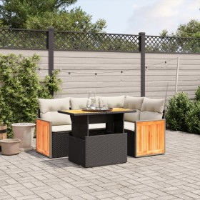 5-teiliges Gartenmöbel-Set und schwarze synthetische Rattankissen von , Gartensets - Ref: Foro24-3273940, Preis: 388,34 €, Ra...