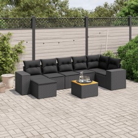 8-teiliges Gartensofa-Set und schwarze synthetische Rattankissen von , Gartensets - Ref: Foro24-3257882, Preis: 538,99 €, Rab...