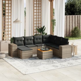 8-teiliges Gartensofa-Set und graue synthetische Rattankissen von , Gartensets - Ref: Foro24-3257894, Preis: 522,83 €, Rabatt: %