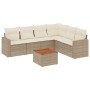 7-piece garden sofa set and beige synthetic rattan cushions by , Garden sets - Ref: Foro24-3256471, Price: 521,50 €, Discount: %