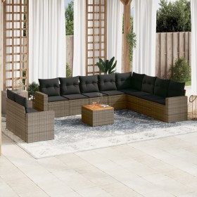 11-piece garden sofa set and gray synthetic rattan cushions by , Garden sets - Ref: Foro24-3256529, Price: 802,73 €, Discount: %