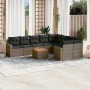 10-teiliges Gartensofa-Set mit grauen synthetischen Rattankissen von , Gartensets - Ref: Foro24-3256613, Preis: 682,92 €, Rab...