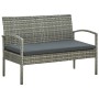 Set de muebles de jardín 4 pzas y cojines ratán sintético gris de vidaXL, Conjuntos de jardín - Ref: Foro24-45787, Precio: 20...