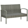 Set de muebles de jardín 4 pzas y cojines ratán sintético gris de vidaXL, Conjuntos de jardín - Ref: Foro24-45787, Precio: 20...