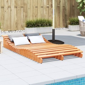 Wax brown solid pine wood lounger 205x110x31.5 cm by , Loungers - Ref: Foro24-844654, Price: 156,99 €, Discount: %