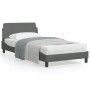 Bed frame with headboard in dark gray fabric 100x200 cm by , Beds and slatted bases - Ref: Foro24-373126, Price: 109,41 €, Di...