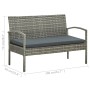 Set de muebles de jardín 4 pzas y cojines ratán sintético gris de vidaXL, Conjuntos de jardín - Ref: Foro24-45787, Precio: 20...