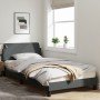 Bed frame with headboard in dark gray fabric 100x200 cm by , Beds and slatted bases - Ref: Foro24-373126, Price: 109,41 €, Di...