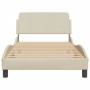 Estructura de cama con cabecero de tela color crema 100x200 cm de , Camas y somieres - Ref: Foro24-373130, Precio: 108,33 €, ...