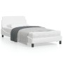 Estructura de cama cabecero cuero sintético blanco 100x200 cm de , Camas y somieres - Ref: Foro24-373139, Precio: 117,14 €, D...