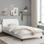 Estructura de cama cabecero cuero sintético blanco 100x200 cm de , Camas y somieres - Ref: Foro24-373139, Precio: 117,14 €, D...