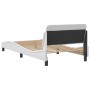 Estructura de cama cabecero cuero sintético blanco 100x200 cm de , Camas y somieres - Ref: Foro24-373139, Precio: 117,14 €, D...