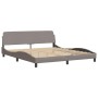 Bed frame with headboard in taupe gray fabric 180x200 cm by , Beds and slatted bases - Ref: Foro24-373229, Price: 182,48 €, D...