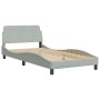 Estructura de cama con cabecero terciopelo gris claro 100x200cm de , Camas y somieres - Ref: Foro24-373132, Precio: 108,32 €,...