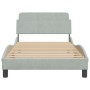 Light gray velvet bed frame with headboard 100x200cm by , Beds and slatted bases - Ref: Foro24-373132, Price: 108,32 €, Disco...