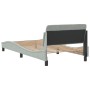 Light gray velvet bed frame with headboard 100x200cm by , Beds and slatted bases - Ref: Foro24-373132, Price: 107,99 €, Disco...