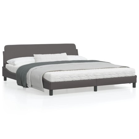 Estructura de cama con cabecero cuero sintético gris 180x200cm de , Camas y somieres - Ref: Foro24-373241, Precio: 181,98 €, ...