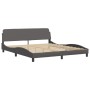 Estructura de cama con cabecero cuero sintético gris 180x200cm de , Camas y somieres - Ref: Foro24-373241, Precio: 181,98 €, ...