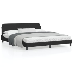 Estructura de cama con cabecero de terciopelo negro 180x200 cm de , Camas y somieres - Ref: Foro24-373234, Precio: 176,99 €, ...