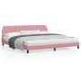 Pink velvet bed frame with headboard 200x200 cm by , Beds and slatted bases - Ref: Foro24-373257, Price: 161,32 €, Discount: %