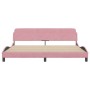 Estructura de cama con cabecero de terciopelo rosa 200x200 cm de , Camas y somieres - Ref: Foro24-373257, Precio: 161,32 €, D...