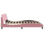 Estructura de cama con cabecero de terciopelo rosa 200x200 cm de , Camas y somieres - Ref: Foro24-373257, Precio: 161,32 €, D...