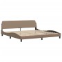 Estructura de cama cabecero cuero sintético capuchino 200x200cm de , Camas y somieres - Ref: Foro24-373262, Precio: 164,25 €,...